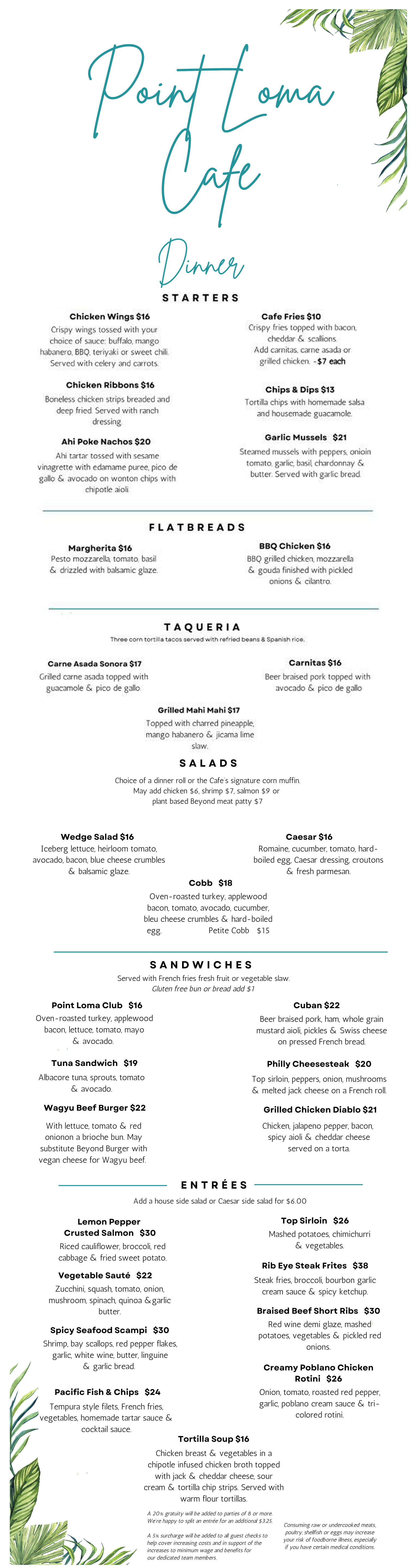 Dinner Menu