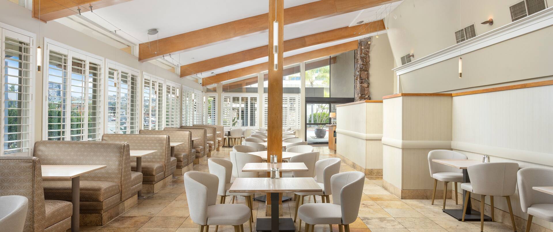 Point Loma Cafe entrance and dining area